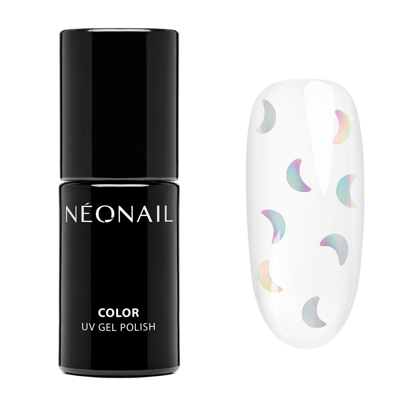 Transparentní UV gel lak s měsíčky Mystic Moon – halloweenské nehty