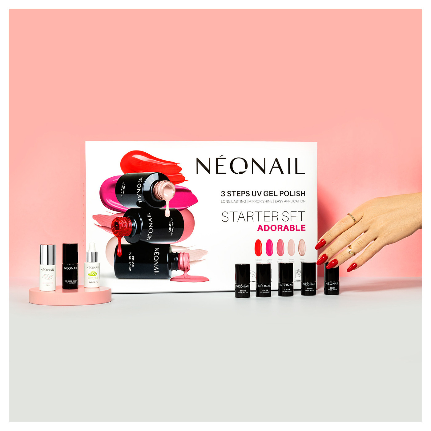 Sada pro hybridy ADORABLE: 7 laků + UV UV LED Lampa na nehty na nehty 21W/48 Sada pro hybridy ADORABLE: 7 laků + UV UV LED Lampa na nehty na nehty 21W/48