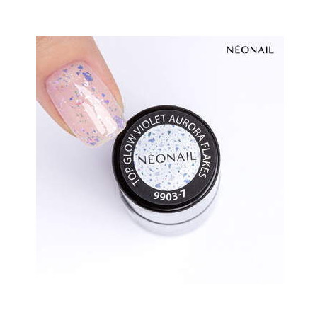 Gelový top Top Glow Violet Aurora Flakes 7,2 ml