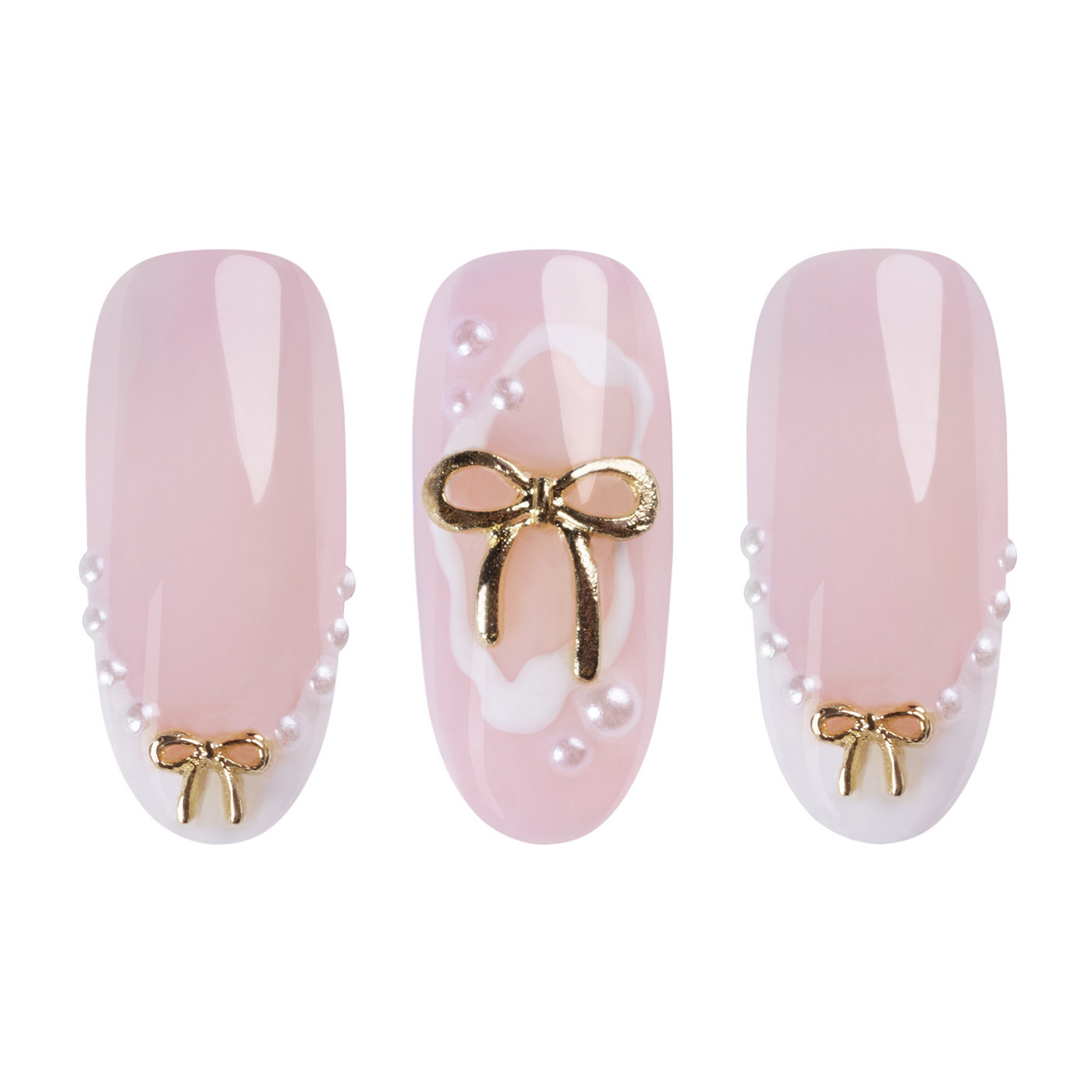 3D ozdoba : Gold Bows - zlaté ozdoby na nehty