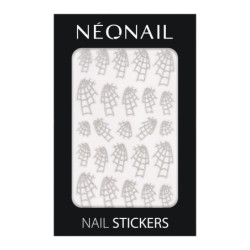 Třpytivé stříbrné nail art samolepky 04: Spider Webs – halloweenské nehty se vzorem pavučiny