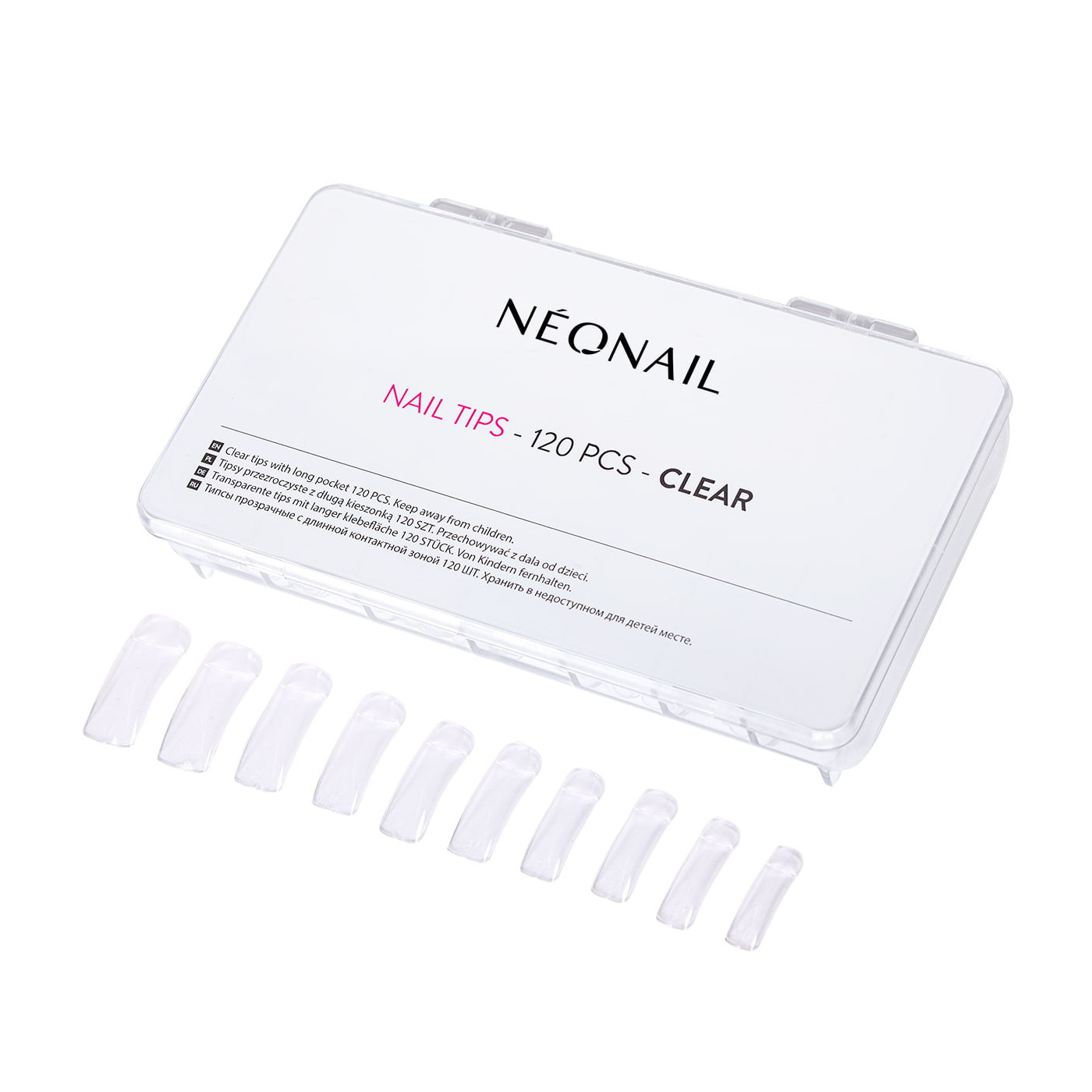 Umělé nehty průhledné 120 ks s dlouhou kapsičkou NEONAIL