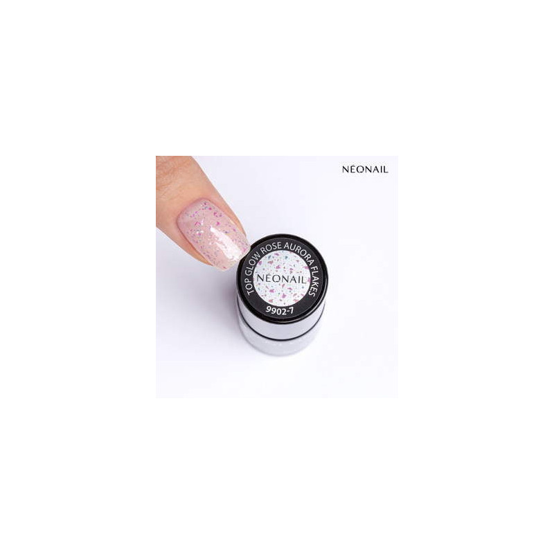 Gelový top Top Glow Rose Aurora Flakes 7,2 ml