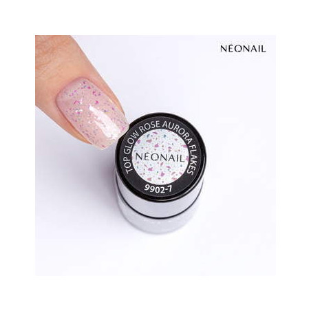 Gelový top Top Glow Rose Aurora Flakes 7,2 ml