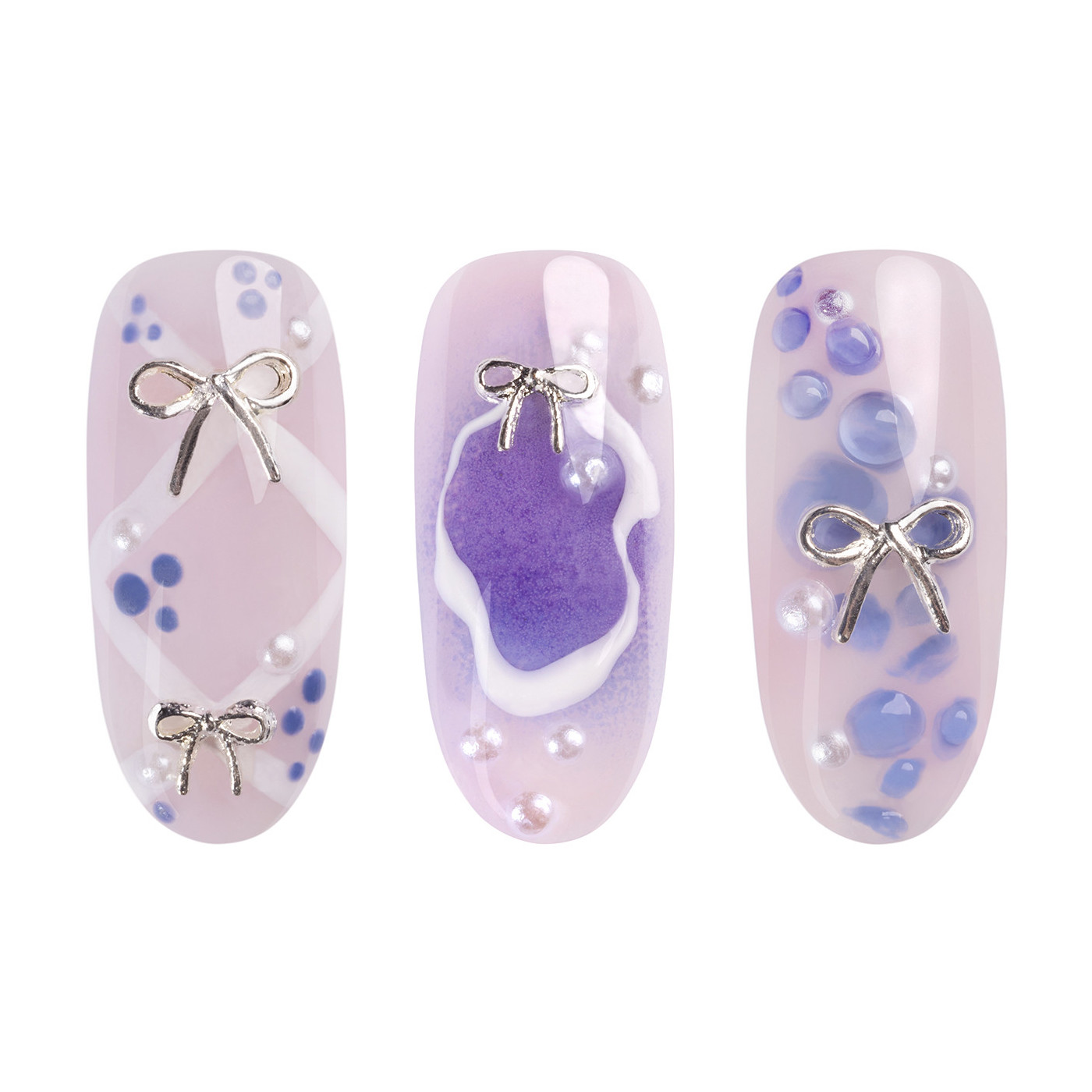 3D ozdoba: Silver Bows – stříbrné ozdoby na nehty 3D ozdoba: Silver Bows – stříbrné ozdoby na nehty