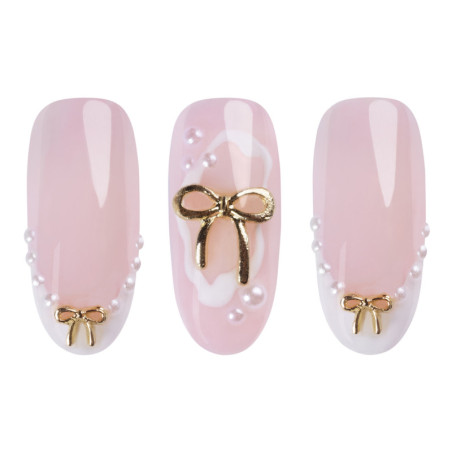3D ozdoba : Gold Bows - zlat&eacute; ozdoby na nehty