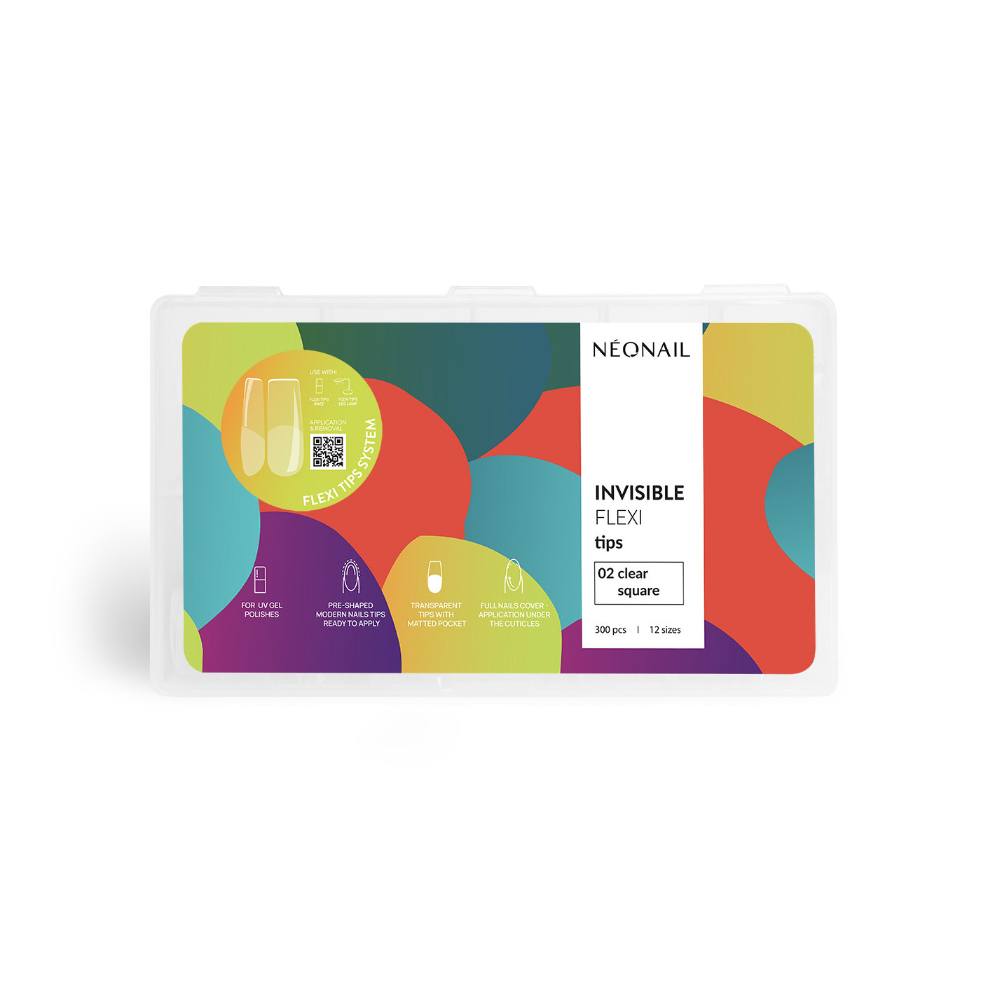 Flexibiln&iacute; nehtov&eacute; &scaron;pičky na prodloužen&iacute; nehtů Invisible Flexi Tips  Clear Square -  kr&aacute;sn&aacute; stylizace s elastick&yacute;mi tipy|10813