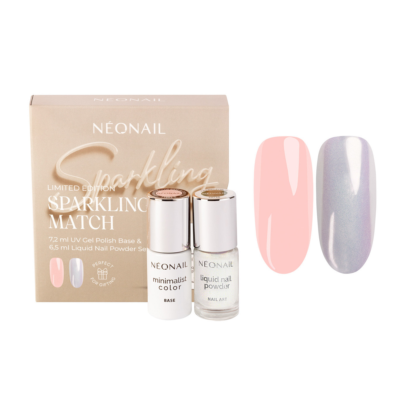 Sada Sparkling Match 7,2 ml UV Gel Polish Base & 6,5 ml Liquid Nail Powder
