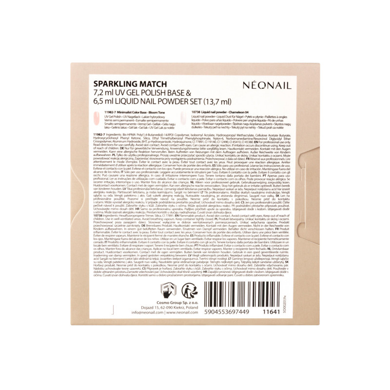 Sada Sparkling Match 7,2 ml UV Gel Polish Base & 6,5 ml Liquid Nail Powder