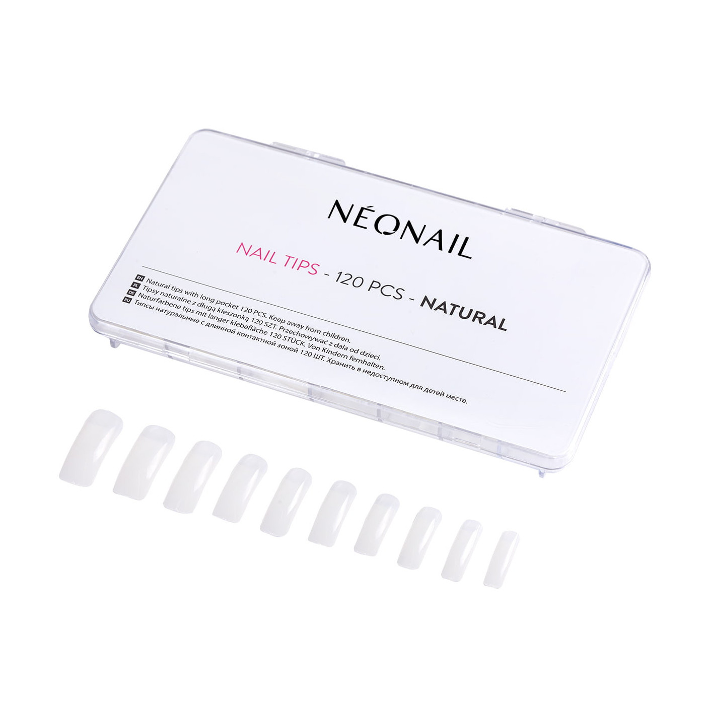 Uměl&eacute; nehty př&iacute;rodn&iacute; 120 ks s dlouhou kapsičkou NEONAIL