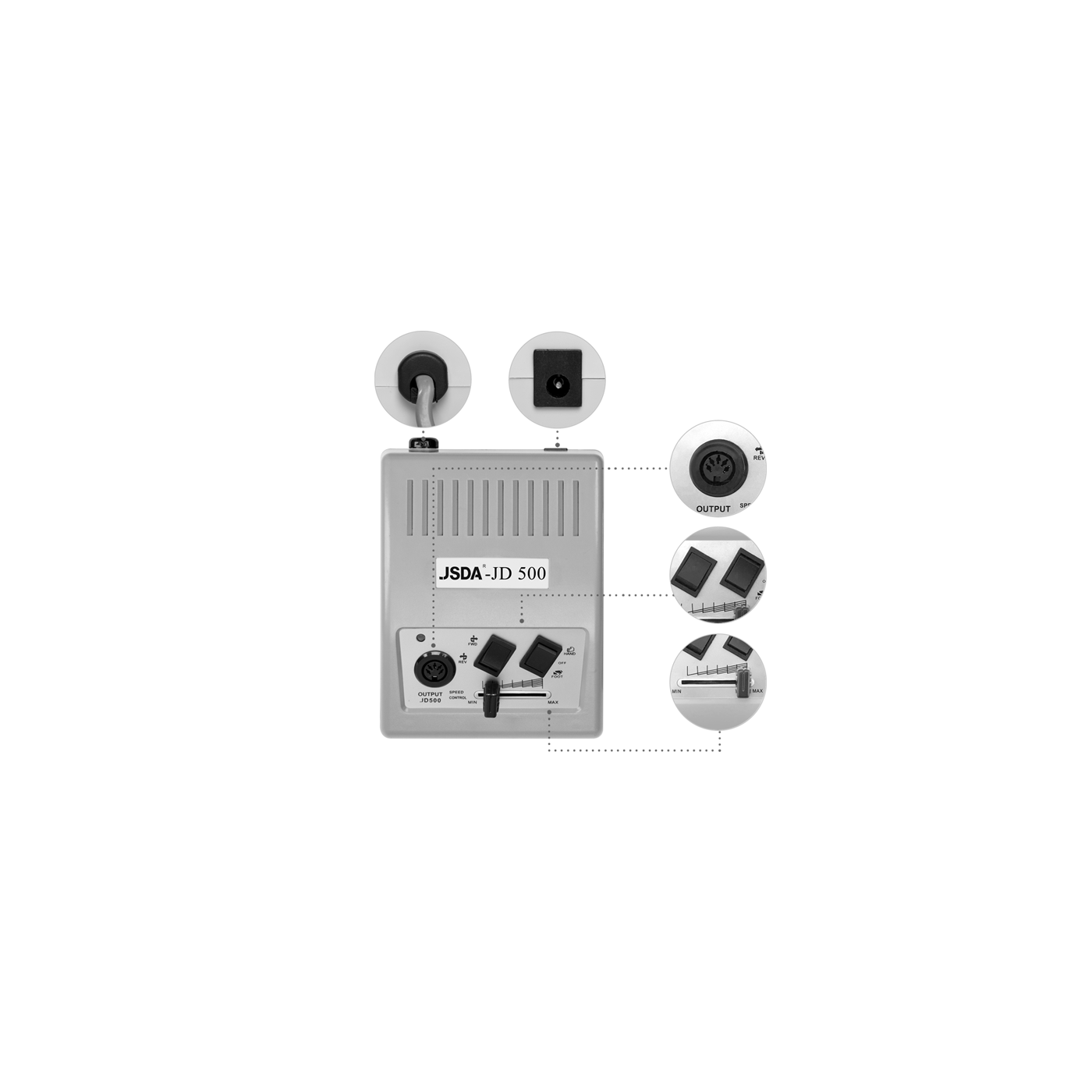 Fr&eacute;za  - JSDA Nail Drill JD 500 Silver 35W