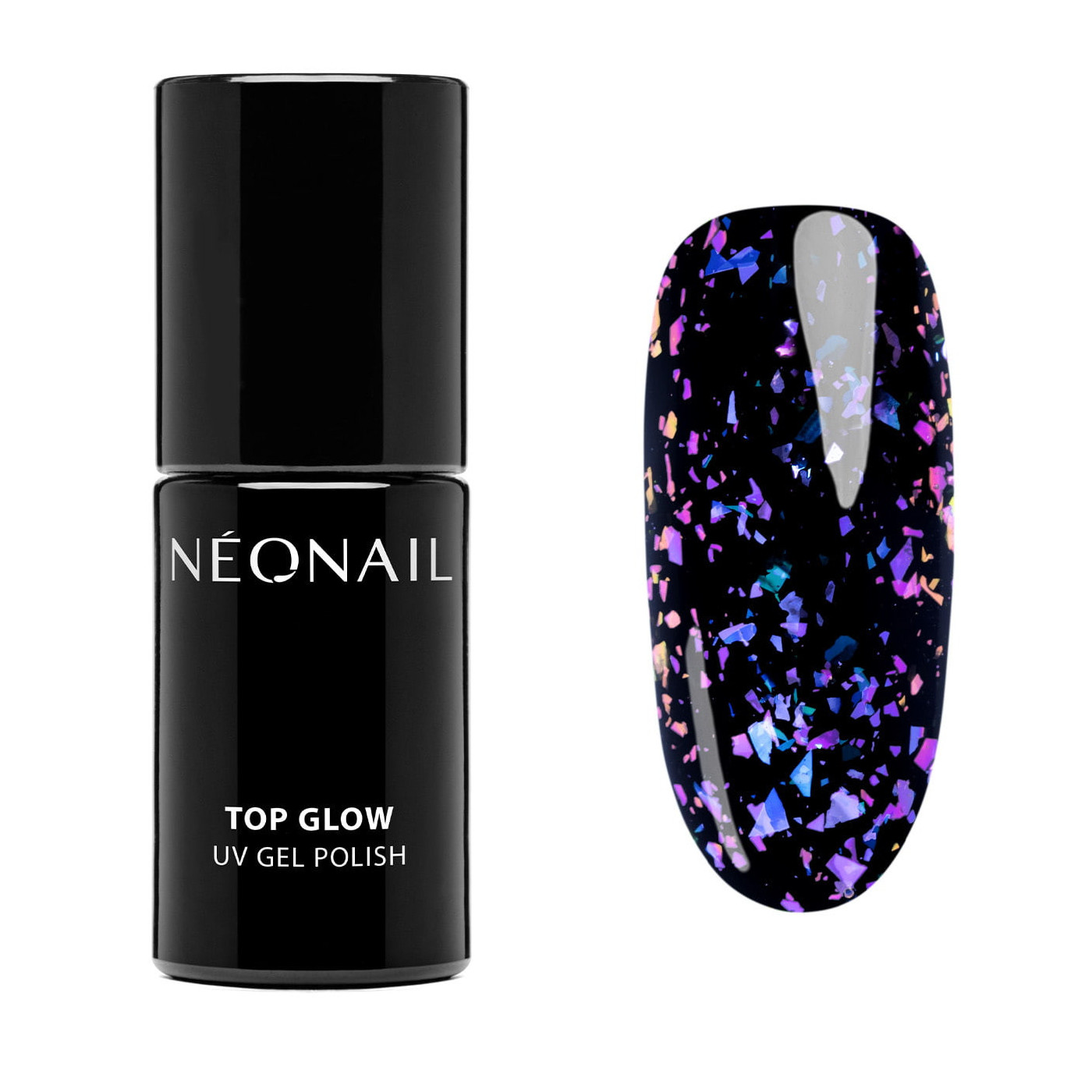 Gelov&yacute; top Top Glow Violet Aurora Flakes 7,2 ml | NEONAIL