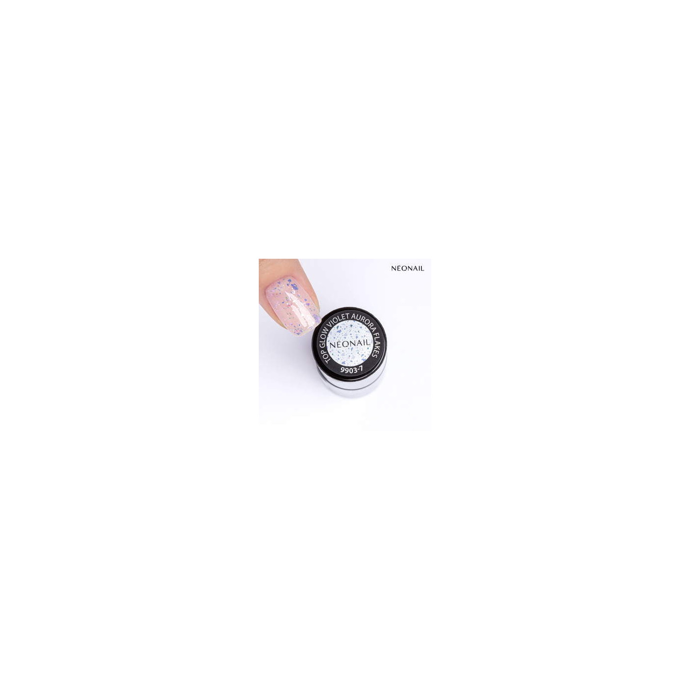 Gelov&yacute; top Top Glow Violet Aurora Flakes 7,2 ml | NEONAIL