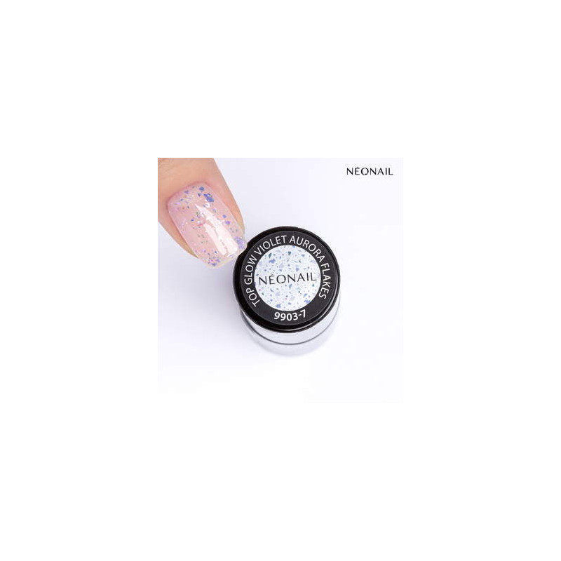 Gelov&yacute; top Top Glow Violet Aurora Flakes 7,2 ml | NEONAIL