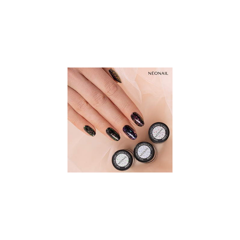 Gelov&yacute; top Top Glow Violet Aurora Flakes 7,2 ml | NEONAIL