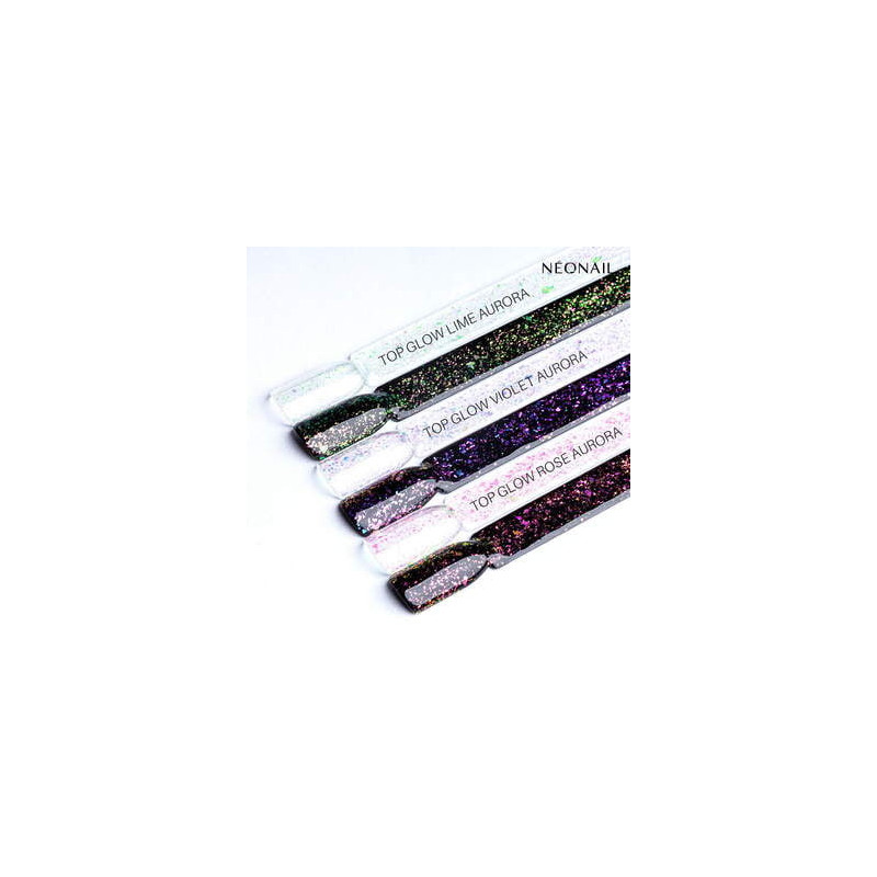 Gelov&yacute; top Top Glow Violet Aurora Flakes 7,2 ml | NEONAIL