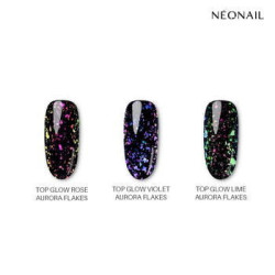 Gelov&yacute; top Top Glow Violet Aurora Flakes 7,2 ml | NEONAIL