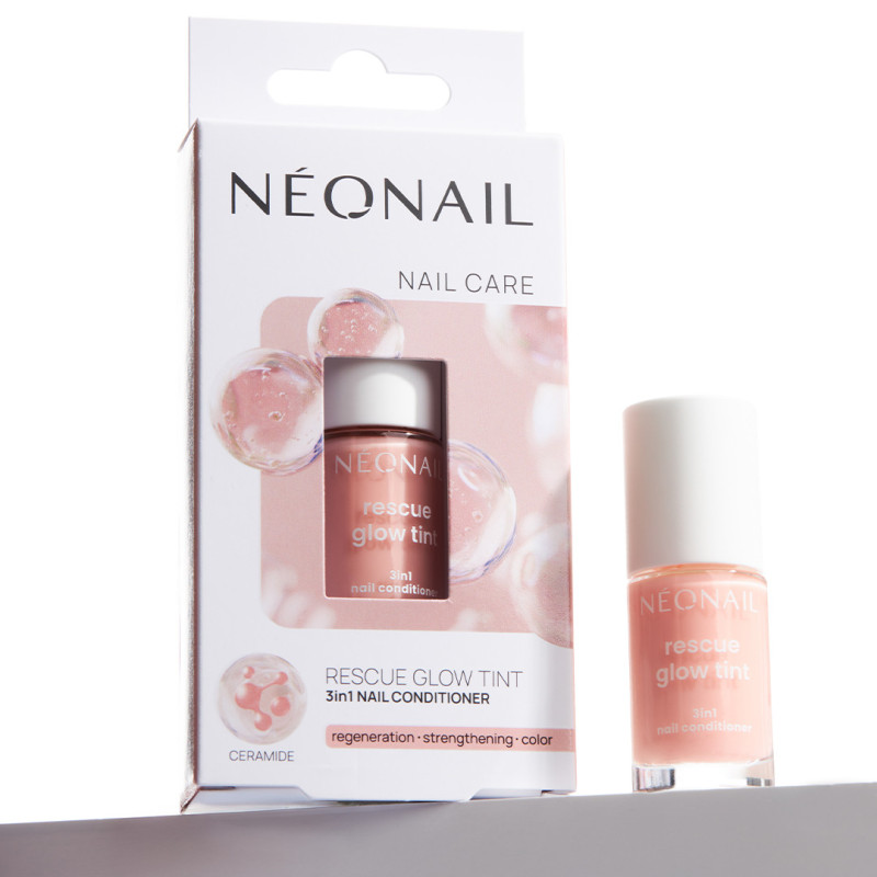 Rescue Glow Tint 3‑in‑1 Nail Conditioner Peachy Peach &ndash; barevn&aacute; p&eacute;če o nehty