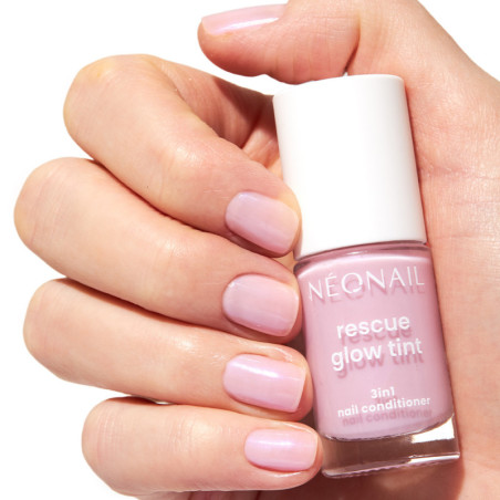 Rescue Glow Tint 3‑in‑1 Nail Conditioner Glitter Violet – třpytivý fialový efekt