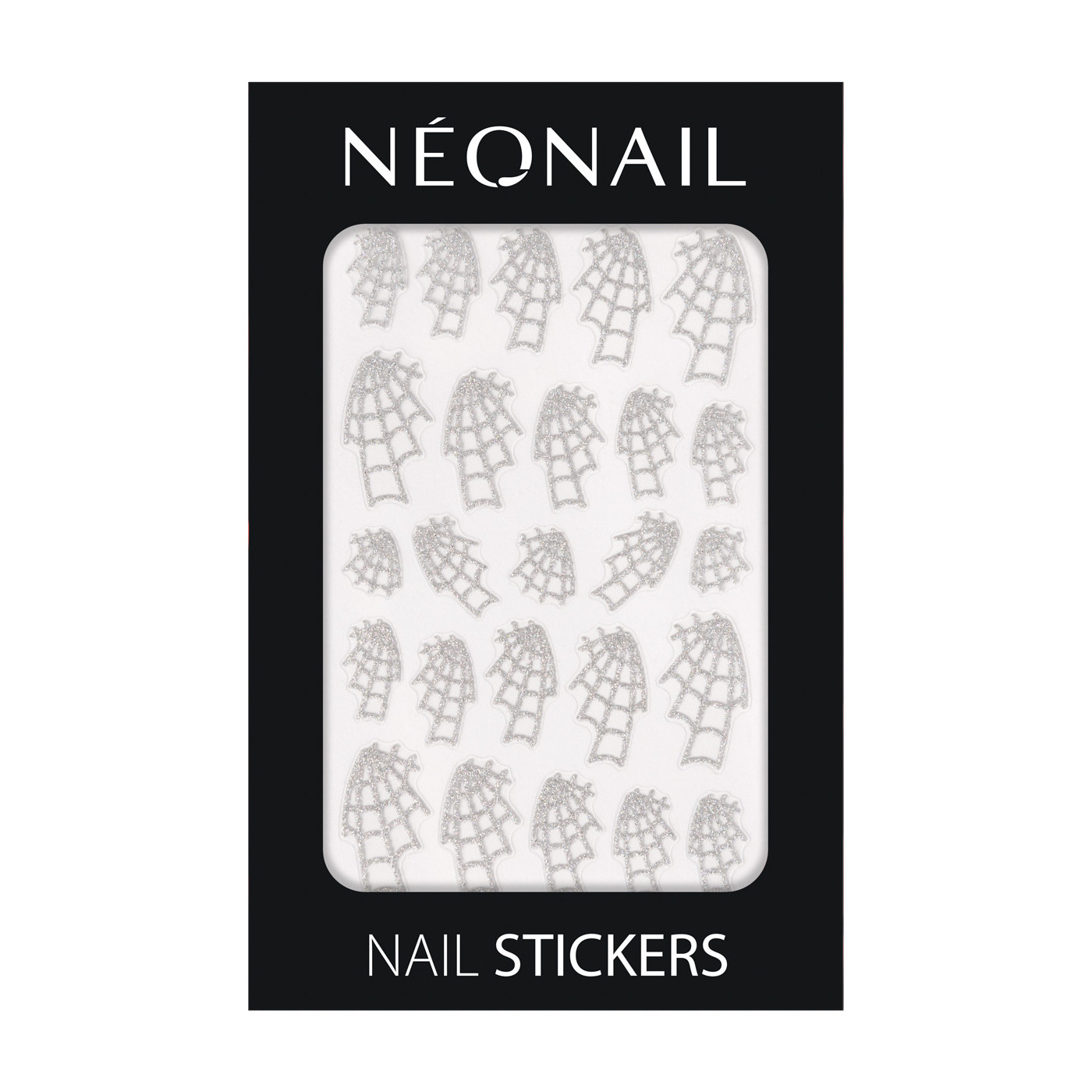 Třpytivé stříbrné nail art samolepky 04: Spider Webs – halloweenské nehty se vzorem pavučiny Třpytivé stříbrné nail art samolepky 04: Spider Webs – halloweenské nehty se vzorem pavučiny