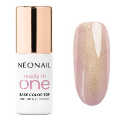 Růžov&yacute; gelov&yacute; lak 3v1 One Rose Glow 01 &ndash; třpytiv&yacute; efekt