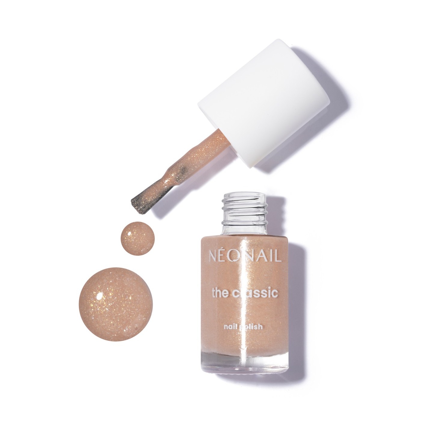 Béžový klasický lak se zlatými částečkami: Sunkissed Glow Beige – rozzářené nehty Béžový klasický lak se zlatými částečkami: Sunkissed Glow Beige – rozzářené nehty