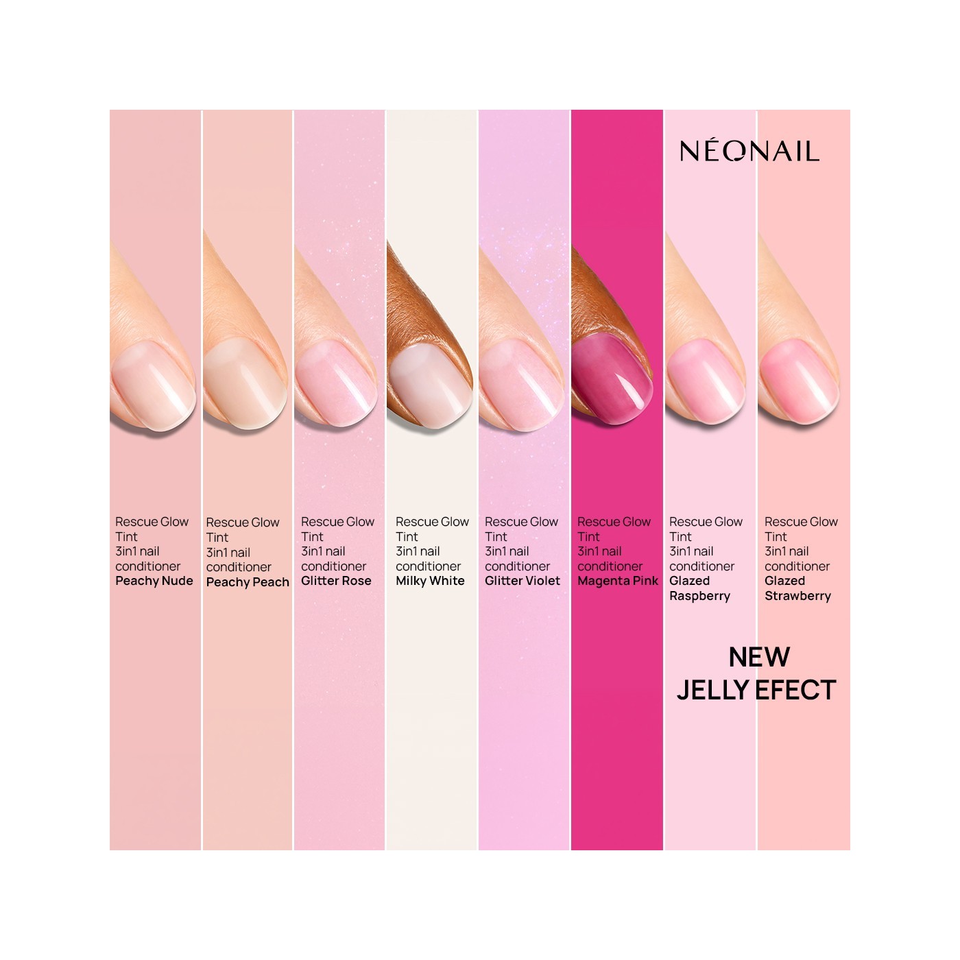 Rescue Glow Tint 3‑in‑1 Nail Conditioner Glitter Violet &ndash; třpytiv&yacute; fialov&yacute; efekt