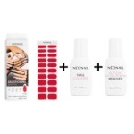 Express Mani Set &ndash; hybridn&iacute; samolepky na nehty + Aceton a Nail Cleaner