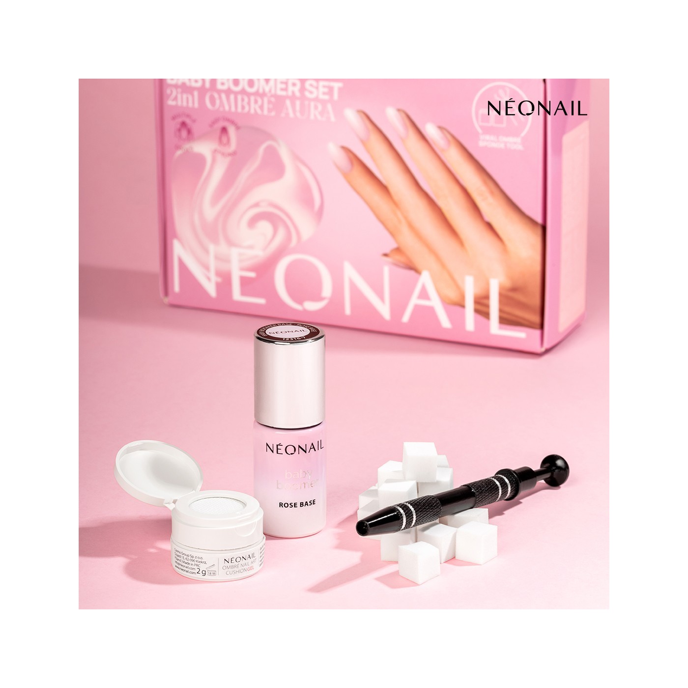 Sada pro zdobení nehtů: Baby Boomer 2v1 Ombré Aura | NEONAIL Sada pro zdobení nehtů: Baby Boomer 2v1 Ombré Aura | NEONAIL