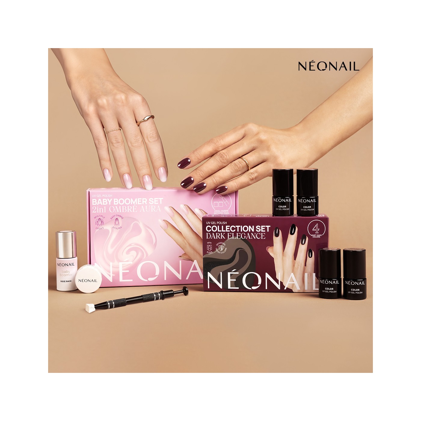 Sada pro zdobení nehtů: Baby Boomer 2v1 Ombré Aura | NEONAIL Sada pro zdobení nehtů: Baby Boomer 2v1 Ombré Aura | NEONAIL