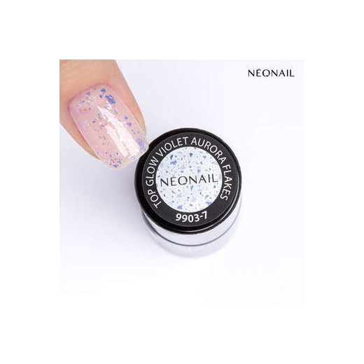 Gelový top Top Glow Violet Aurora Flakes 7,2 ml